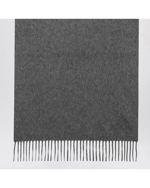 Loro Piana Gray Grande Unita Scarf for men