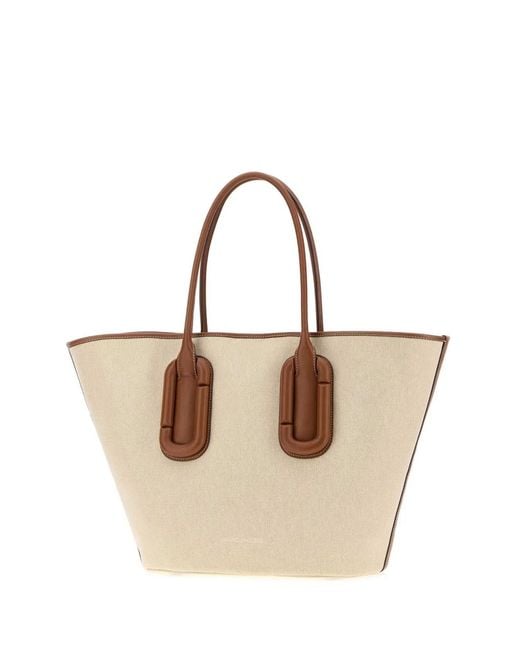 Marc Jacobs Natural Sand Canvas Large Babe Shopping Handbag