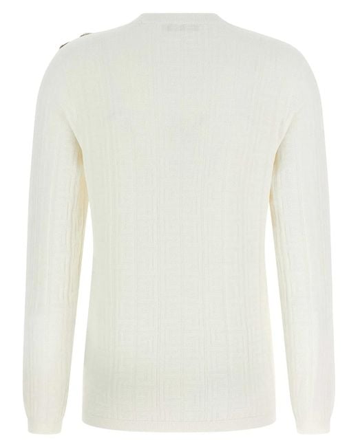 Balmain White Maxi Shoulder Top
