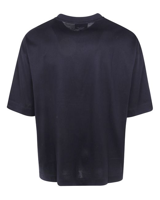 Emporio Armani Blue Classic Round Neck T-Shirt for men