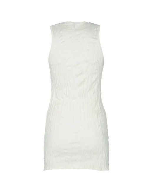 Totême White Crinkled Knit Tank
