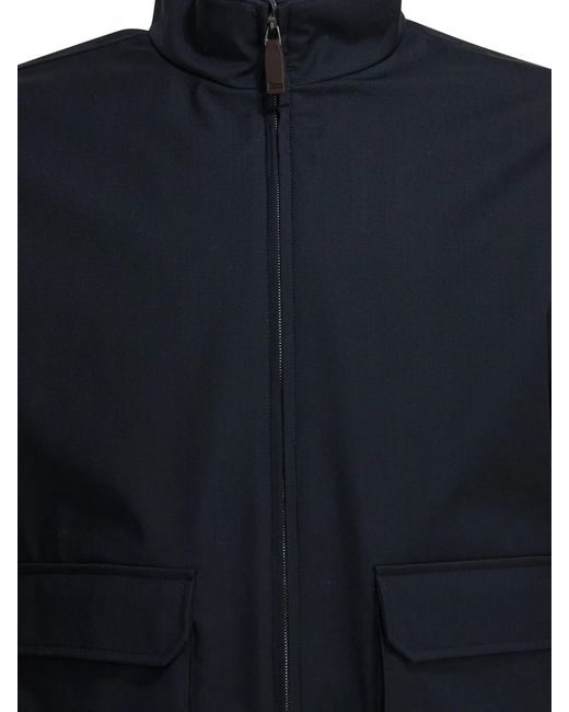 Herno Blue Virgin Wool Jacket for men