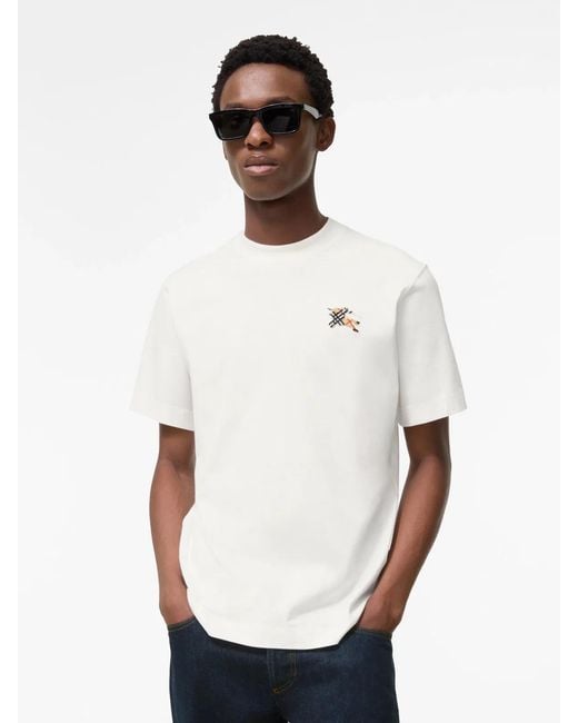 Burberry White Cotton T-Shirt for men