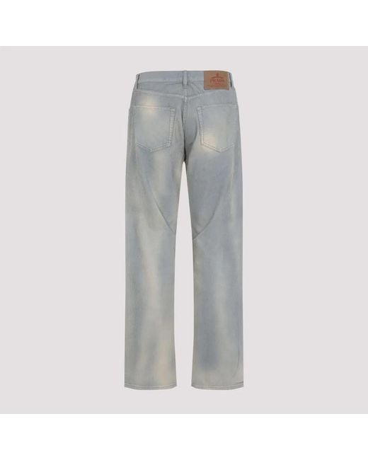 Prada Gray Corduroy Pants for men