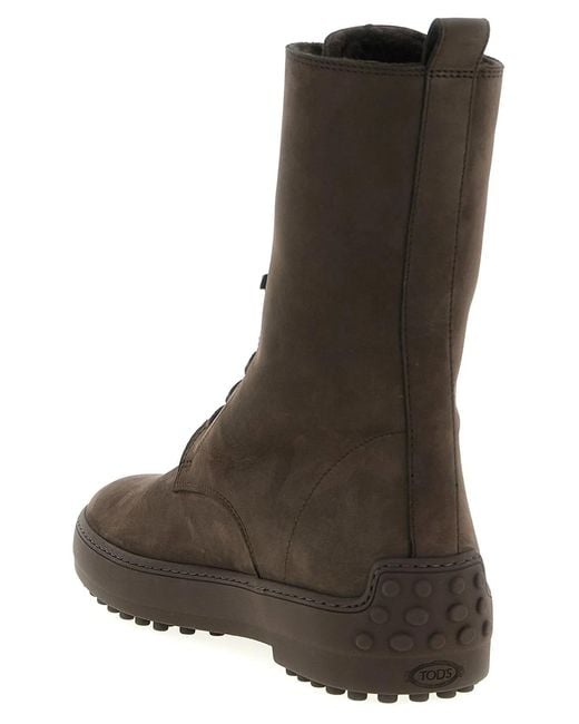 Tod's Brown 'Winter Gommino' Ankle Boots