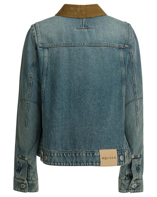 McQueen Blue Cotton Jacket