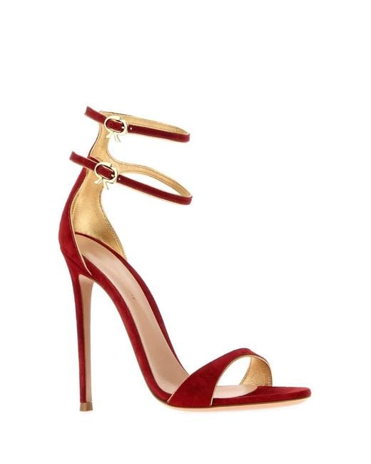 Gianvito Rossi Red G61753 Camoscio+Nappa Silk
