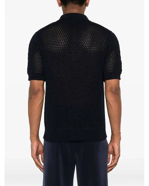 Prada Black Cotton Linen Polo Neck for men