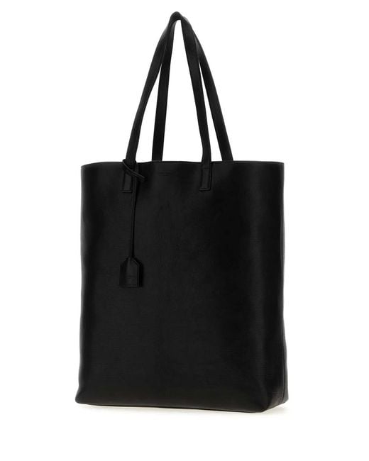 Saint Laurent Black Leather Shopping Bag for men