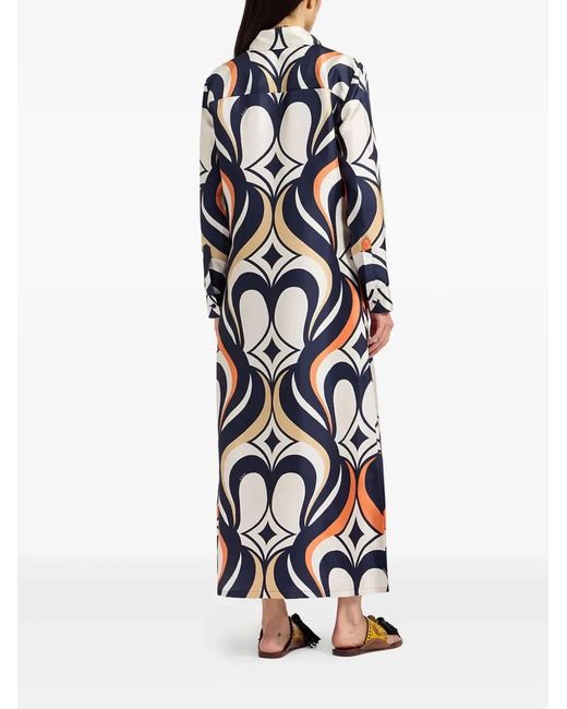 LaDoubleJ Blue Geometric Pattern Dress