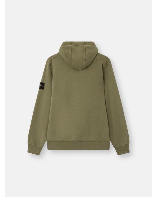 Stone Island Green Hoodie Sweater for men