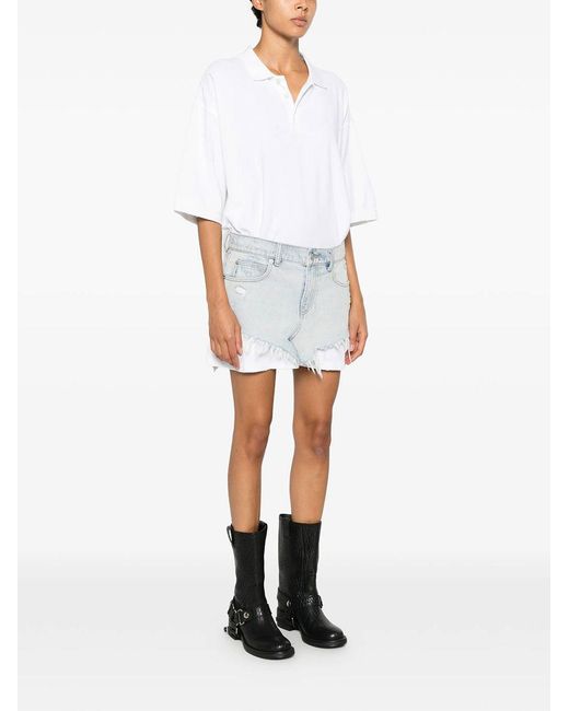 Alexander Wang White Pre-Styled Denim Polo Dress