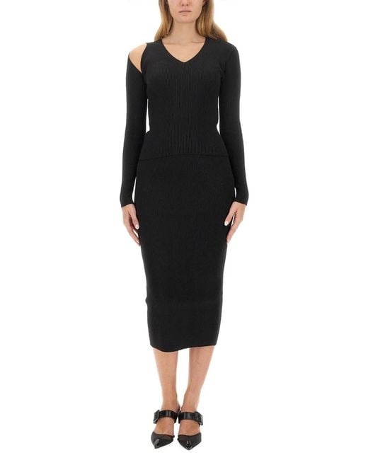 McQueen Black Knit Pencil Skirt