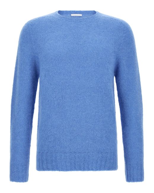 Oliver Lattughi Blue Brushed Alpaca Sweater for men