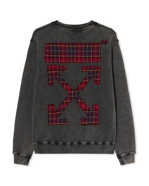 Off-White c/o Virgil Abloh Black Felpa Check Flan Arrow Logo