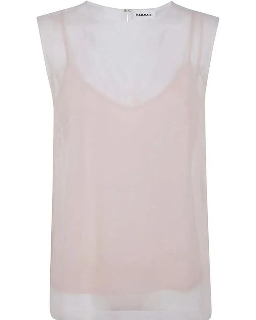 P.A.R.O.S.H. Gray Semi Sheer T Shirt
