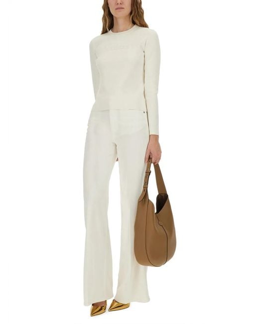 Max Mara White Jersey With Logo