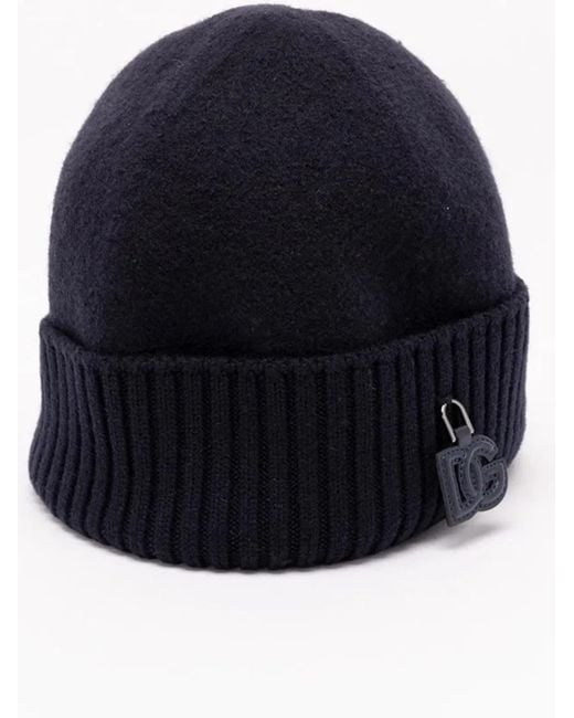 Dolce & Gabbana Blue Dolce & Gabbana Knit Cap for men