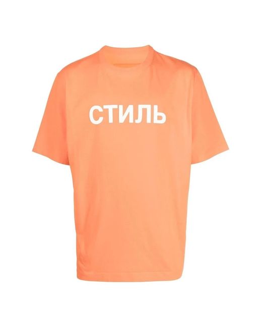 Heron Preston Orange Ctnmb Logo T-Shirt for men