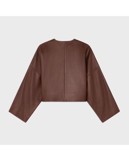 Céline Brown Stud-Embellished Cropped Jacket