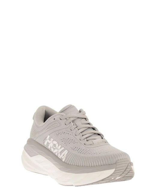 Hoka One One Gray Textile Synthetic Sneakers