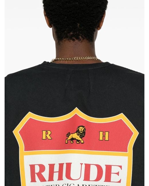 Rhude Black Filtaro Crest Tee for men