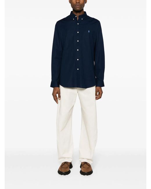 Polo Ralph Lauren Blue Slim Fit Stretch Shirt for men