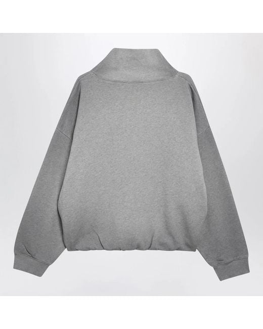 Acne Gray Mélange Fleece Sweatshirt With Logo