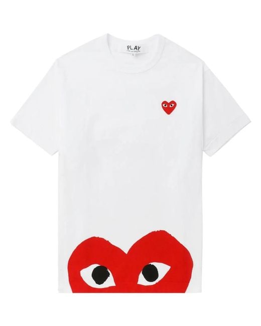 COMME DES GARÇONS PLAY White Cotton T-Shirt for men