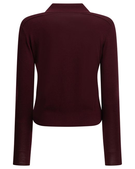 Burberry Red Wool Polo Sweater