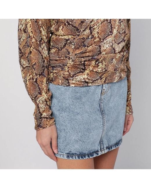Isabel Marant Blue Snake Print Marlin Blouse