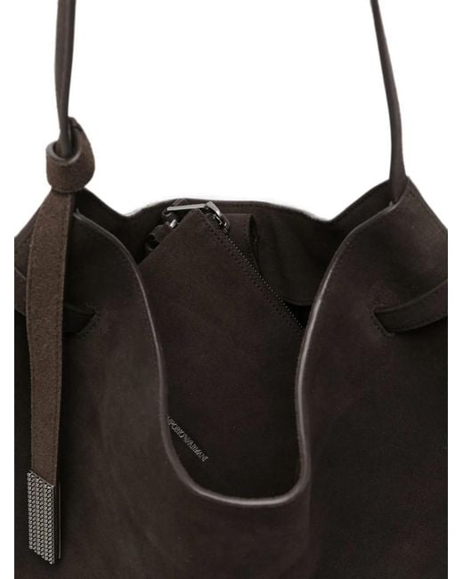 Emporio Armani Black Leather Hobo Bag