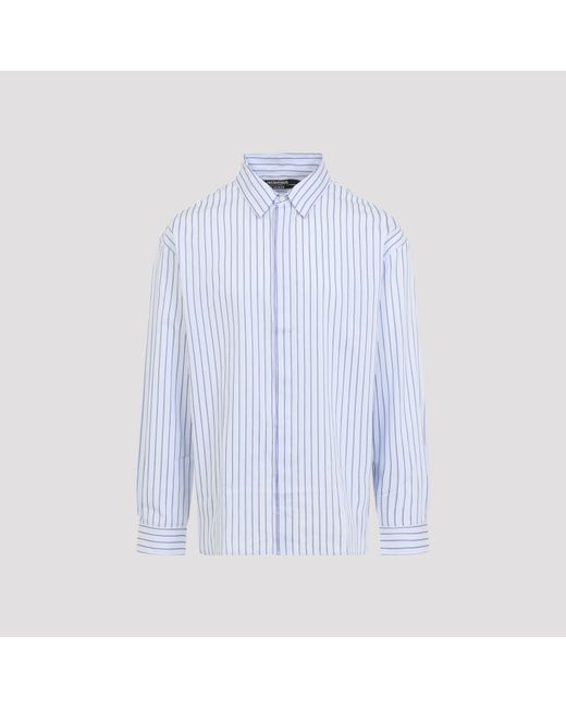 Jacquemus Blue Print Big Dog Stripe Le Simon Shirt for men