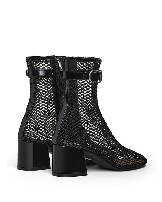 Alaïa Black Alaia Mesh Buckle-Strap Ankle Boots