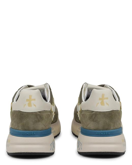 Premiata Green Calf Leather Sneaker for men