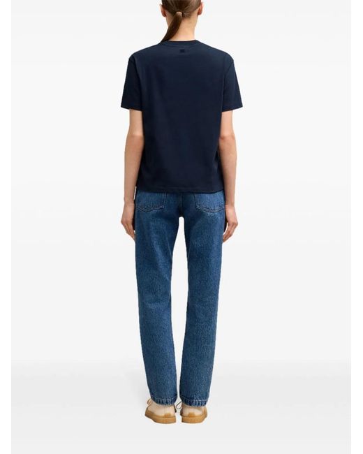 AMI Blue Classic Cotton T-Shirt for men