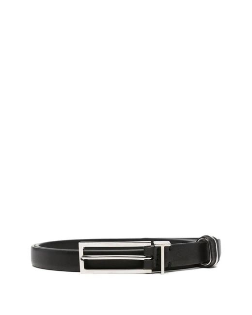 Tom Ford White Natural Leather Metal T Loop Belt 15 Mm for men