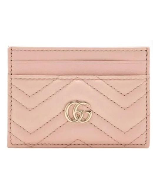 Gucci Pink Quilted Leather Card Holder