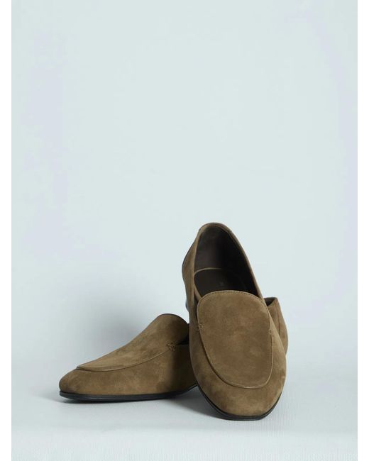 The Row Green Suede Adam Loafers