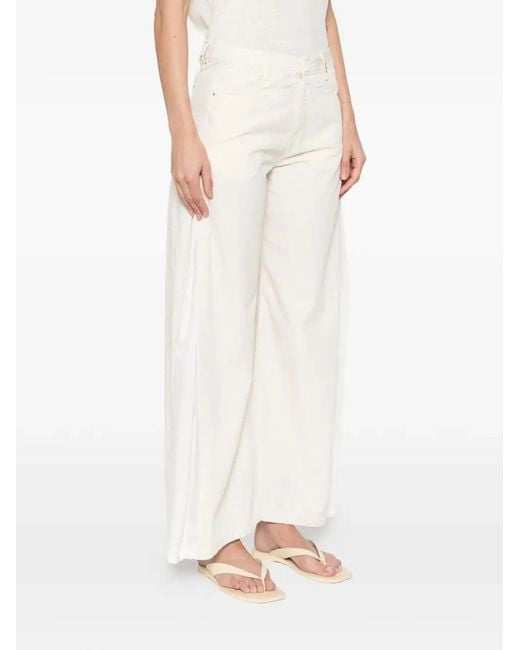 High White Side Panel Trousers