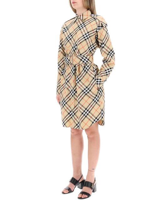 Burberry Natural Embroidered Cotton Dress