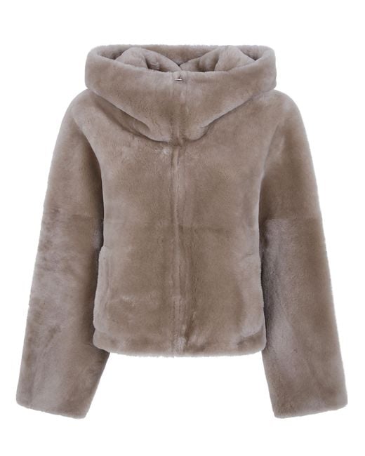 Blancha Brown Straight Merino Shearling Jacket