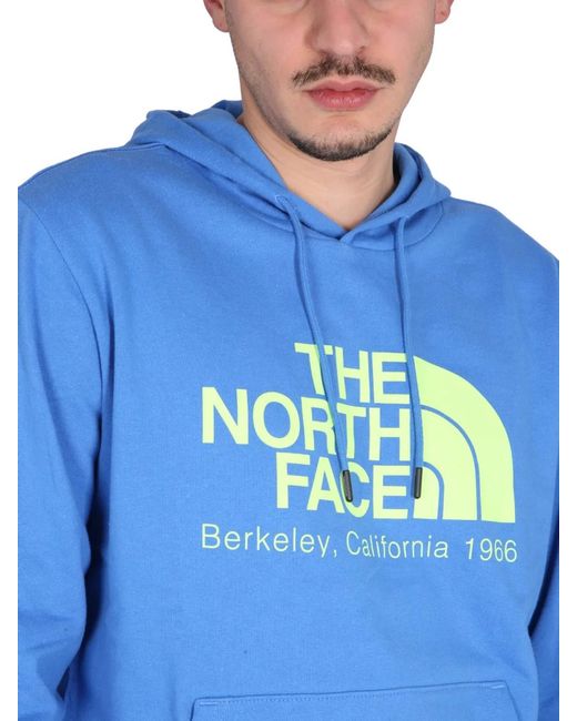 The North Face Blue Sweatshirt With Logo Embroidery for men