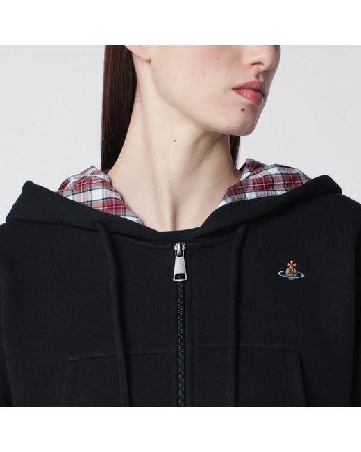 Vivienne Westwood Black Cropped Sweatshirt With Orb Logo