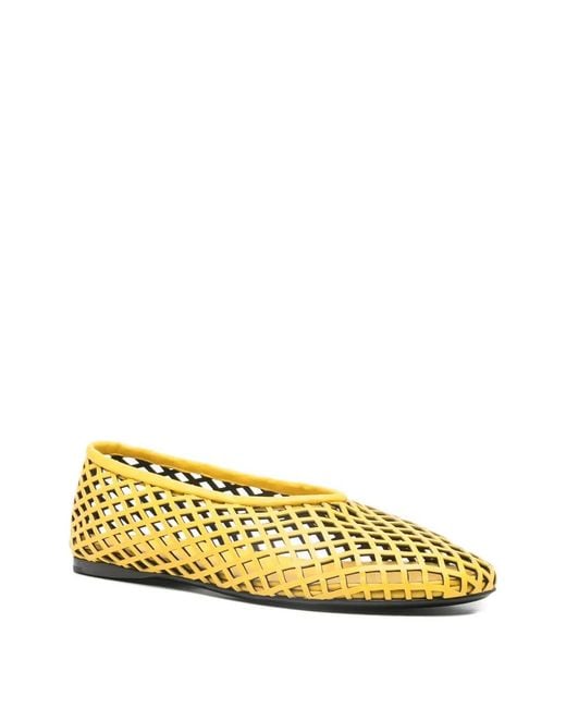 Proenza Schouler Yellow Tee Perforated Ballerina Flats