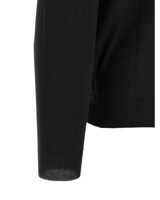 Zanone Black Flexwool Wool Polo Shirt for men