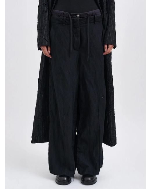 Masnada Black Oversized Wool Trousers