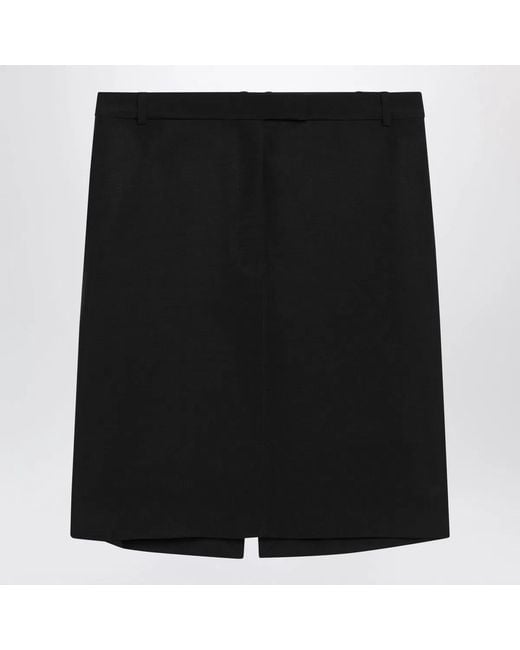 Ferragamo Black Wool And Mohair Skirt
