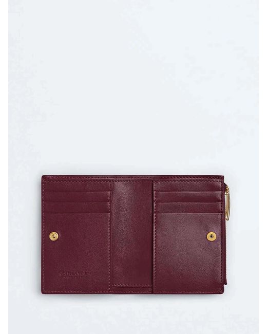 Bottega Veneta Purple Intecciato Small Bi-Fold Wallet