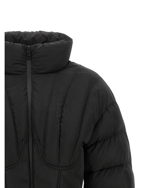 Elisabetta Franchi Black Bustier Quilted Down Jacket